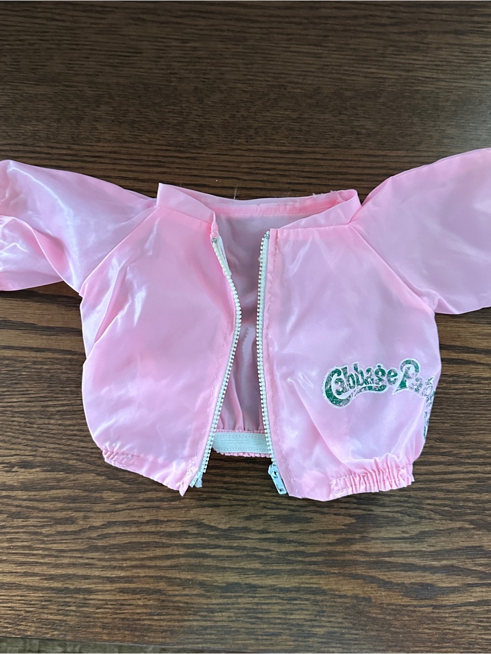 Vintage 80s Cabbage Patch Kids Pink Nylon Coat Jacket Zip Front Fits 16 in Doll